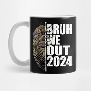 Funny Retro Vintage Bruh We Out Cicada 2024 Teacher Mug